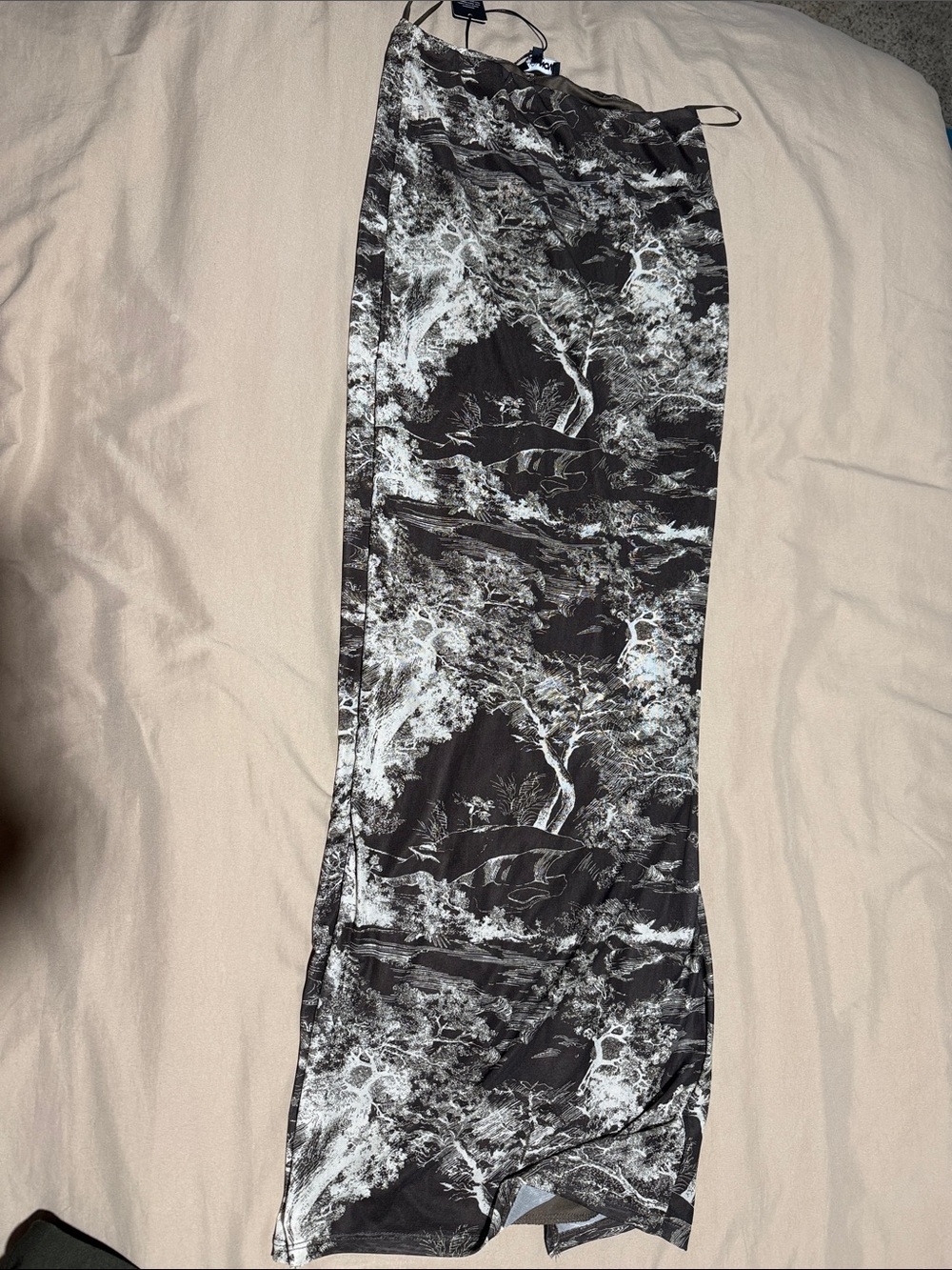 Brown and cream  Printed Maxi Skirt